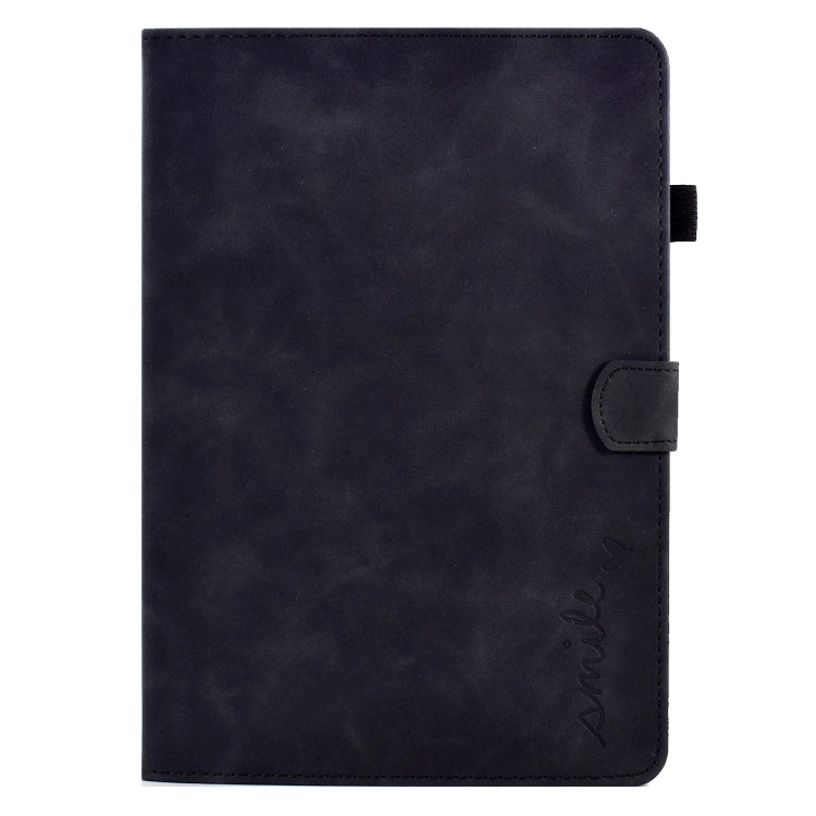 For Lenovo Tab M10 Embossed Smile Flip Tablet Leather Case(Black) - Lenovo by PMC TechLife | Online Shopping South Africa | PMC TechLife | Buy Now Pay Later Mobicred