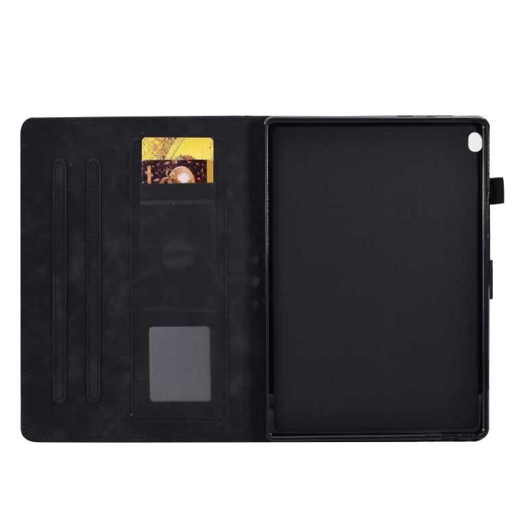 For Lenovo Tab M10 Embossed Smile Flip Tablet Leather Case(Black) - Lenovo by PMC TechLife | Online Shopping South Africa | PMC TechLife | Buy Now Pay Later Mobicred