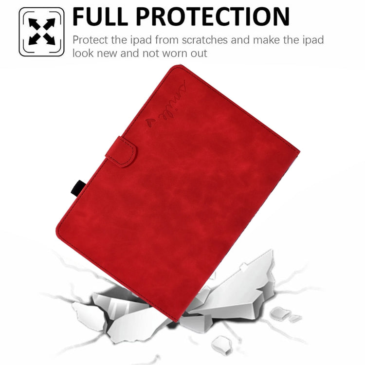 For Lenovo Tab M10 Plus 3rd Gen 10.6 inch Embossed Smile Flip Tablet Leather Case(Red) - Lenovo by PMC TechLife | Online Shopping South Africa | PMC TechLife | Buy Now Pay Later Mobicred