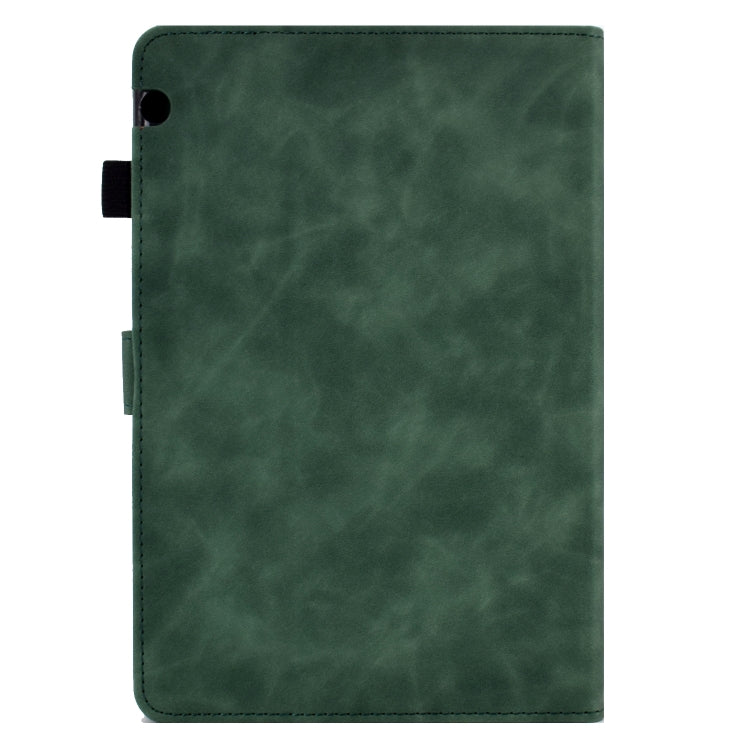 For Huawei MediaPad T5 Embossed Smile Flip Tablet Leather Case(Green) - Huawei by PMC TechLife | Online Shopping South Africa | PMC TechLife | Buy Now Pay Later Mobicred