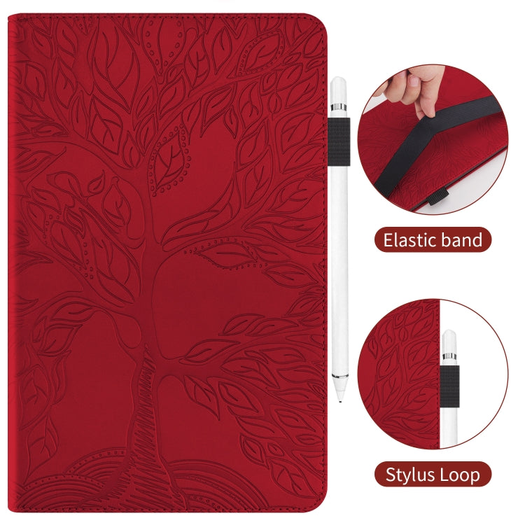 For OPPO Realme Pad X Life Tree Series Horizontal Flip Leather Tablet Case(Red) - Realme by PMC TechLife | Online Shopping South Africa | PMC TechLife | Buy Now Pay Later Mobicred