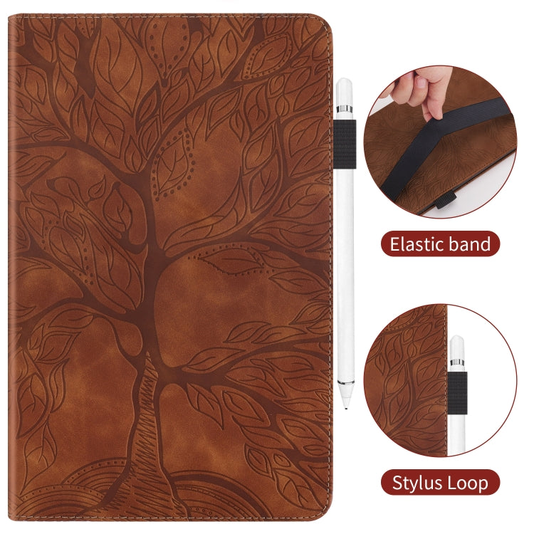 For OPPO Realme Pad X Life Tree Series Horizontal Flip Leather Tablet Case(Brown) - Realme by PMC TechLife | Online Shopping South Africa | PMC TechLife | Buy Now Pay Later Mobicred