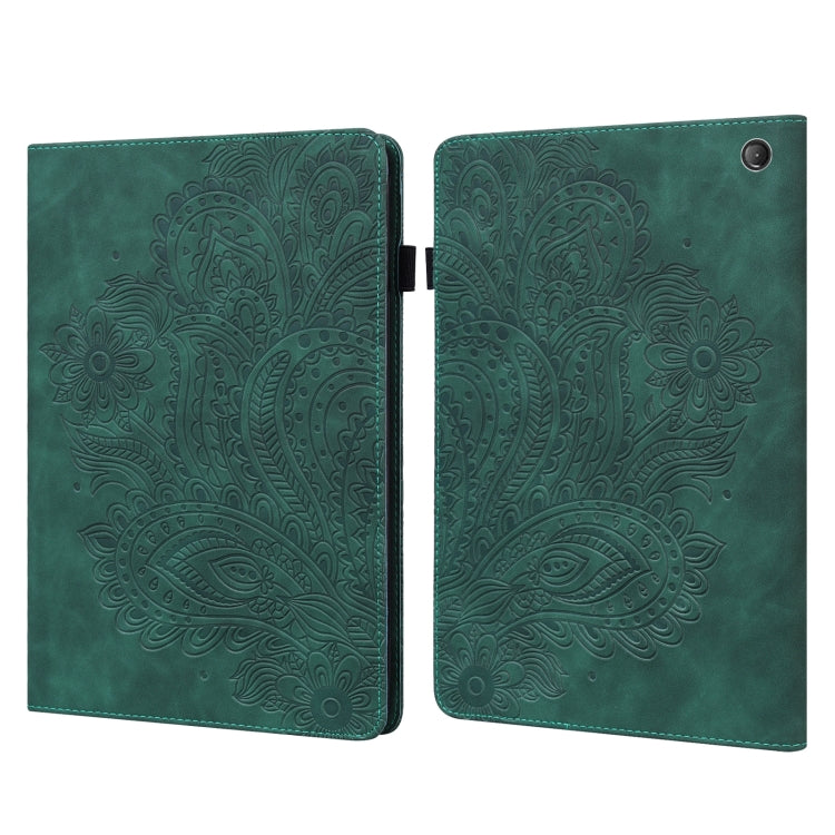 For Amazon Kindle Fire 7 2022 Peacock Embossed Pattern Leather Tablet Case(Green) - Amazon by PMC TechLife | Online Shopping South Africa | PMC TechLife | Buy Now Pay Later Mobicred