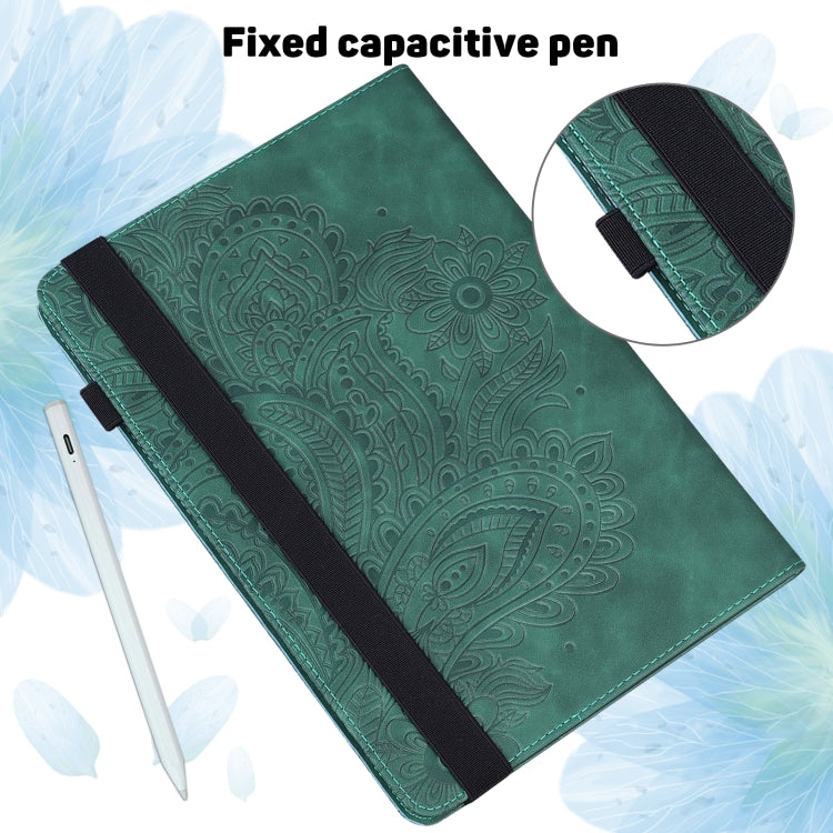 For Amazon Kindle Fire 7 2022 Peacock Embossed Pattern Leather Tablet Case(Green) - Amazon by PMC TechLife | Online Shopping South Africa | PMC TechLife | Buy Now Pay Later Mobicred