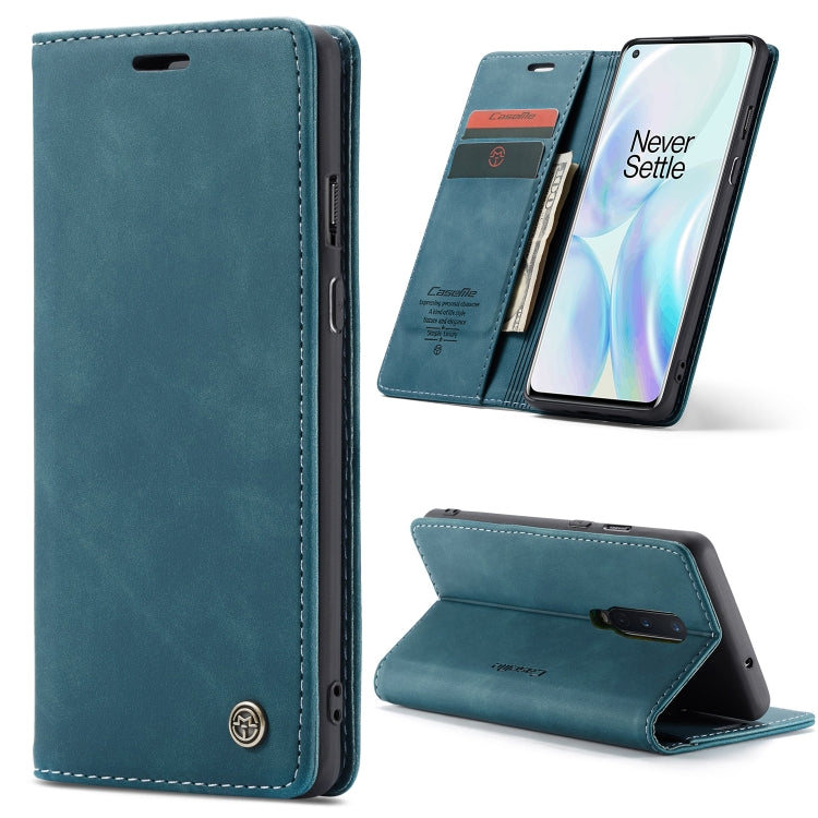 For OnePlus 8 CaseMe Multifunctional Horizontal Flip Leather Case, with Card Slot & Holder & Wallet(Blue) - OnePlus Cases by CaseMe | Online Shopping South Africa | PMC Jewellery | Buy Now Pay Later Mobicred