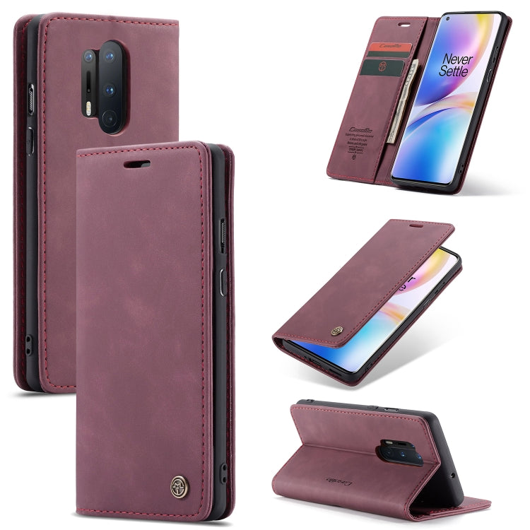 For OnePlus 8 Pro CaseMe Multifunctional Horizontal Flip Leather Case, with Card Slot & Holder & Wallet(Wine Red) - OnePlus Cases by CaseMe | Online Shopping South Africa | PMC Jewellery | Buy Now Pay Later Mobicred