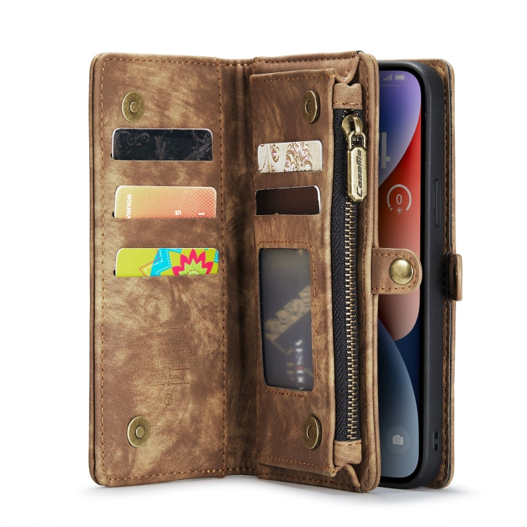 For iPhone 14 Plus CaseMe 008 Detachable Multifunctional Leather Phone Case(Brown) - iPhone 14 Plus Cases by CaseMe | Online Shopping South Africa | PMC Jewellery | Buy Now Pay Later Mobicred