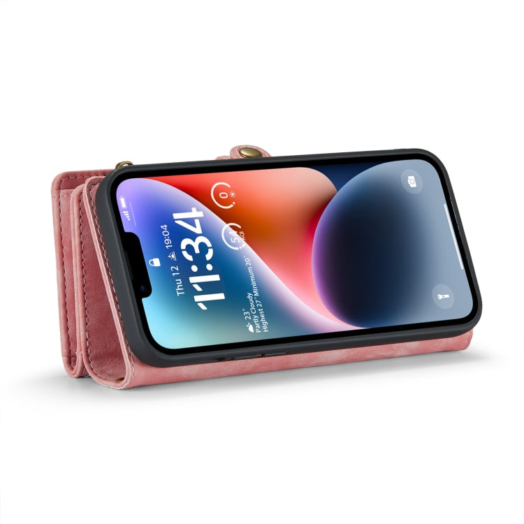 For iPhone 14 Plus CaseMe 008 Detachable Multifunctional Leather Phone Case(Pink) - free shipping - PMC Jewellery - Order now!