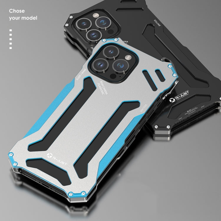 For iPhone 14 Plus R-JUST RJ17 Shockproof Armor Metal Phone Case(Black) - free shipping - PMC TechLife - Order now!