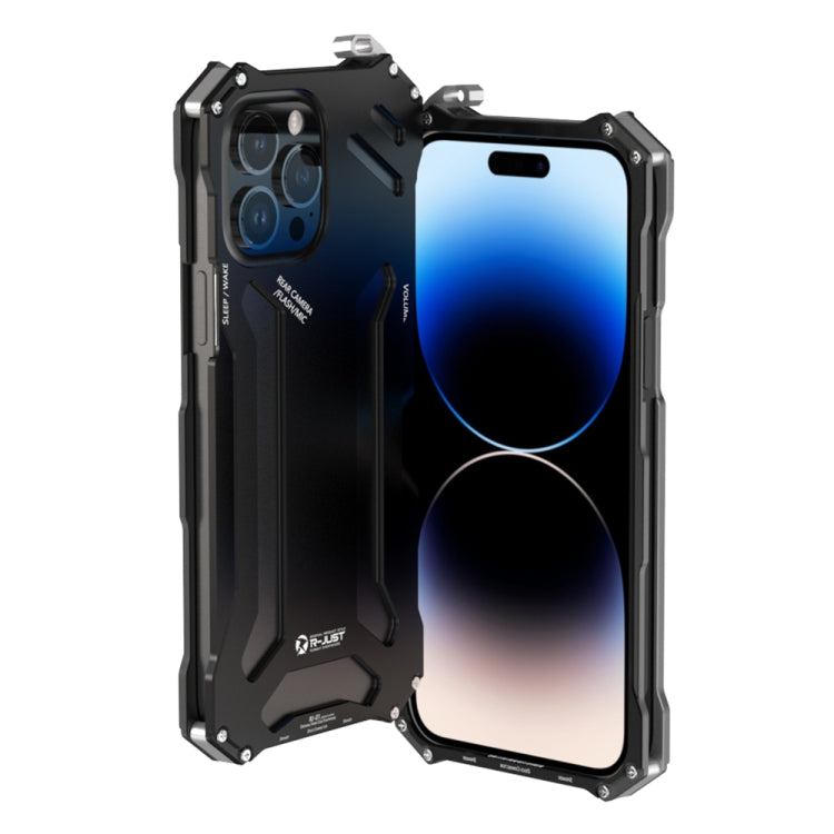 For iPhone 14 Pro Max R-JUST RJ17 Shockproof Armor Metal Phone Case(Black) - iPhone 14 Pro Max Cases by R-JUST | Online Shopping South Africa | PMC Jewellery
