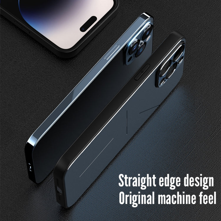 For iPhone 14 Pro Max R-JUST RJ52 3-Line Style Metal TPU Shockproof Phone Case(Black) - iPhone 14 Pro Max Cases by R-JUST | Online Shopping South Africa | PMC Jewellery