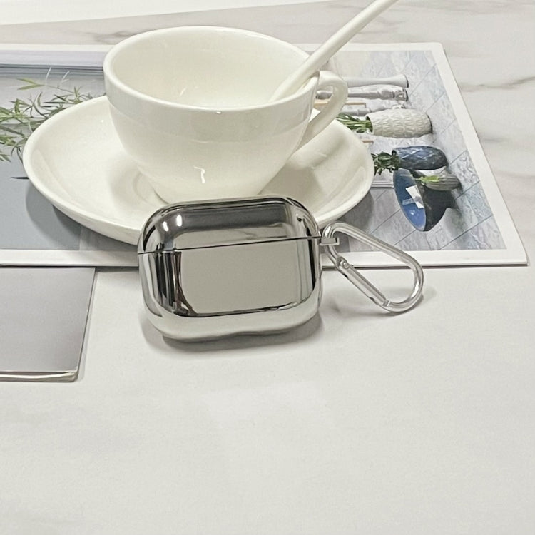 For AirPods Pro Split Electroplating TPU Earphone Protective Case with Hook(Silver) - free shipping - PMC Jewellery - Order now!