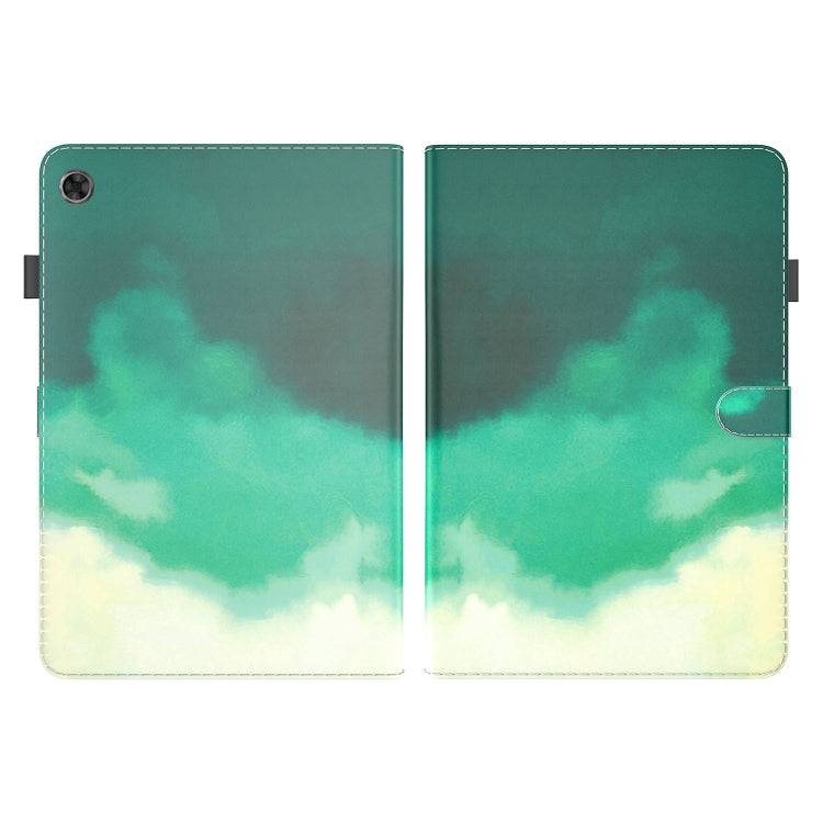 For Lenovo Tab M7 3rd Gen Watercolor Pattern Flip Leather Tablet Case(Cyan Green) - Lenovo by PMC TechLife | Online Shopping South Africa | PMC TechLife | Buy Now Pay Later Mobicred