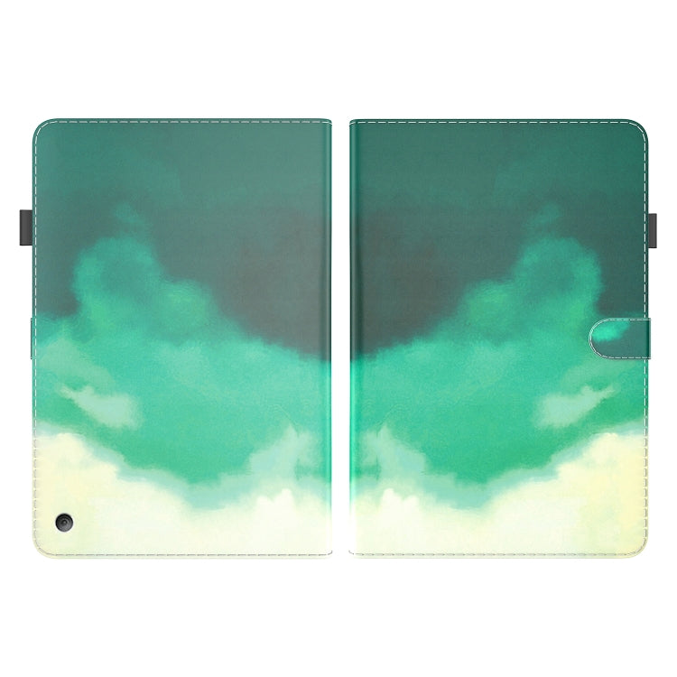For Amazon Kindle Fire 7 2022 Watercolor Pattern Flip Leather Tablet Case(Cyan Green) - Amazon by PMC TechLife | Online Shopping South Africa | PMC TechLife | Buy Now Pay Later Mobicred