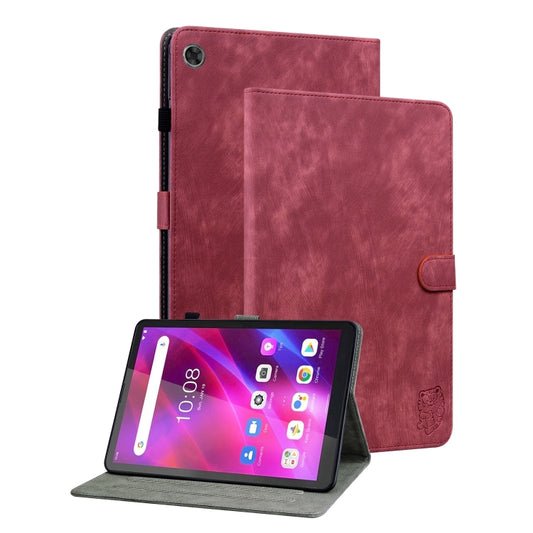 For Lenovo Tab M7 3rd Gen Tiger Pattern Flip Leather Tablet Case(Red) - Lenovo by PMC Jewellery | Online Shopping South Africa | PMC Jewellery | Buy Now Pay Later Mobicred