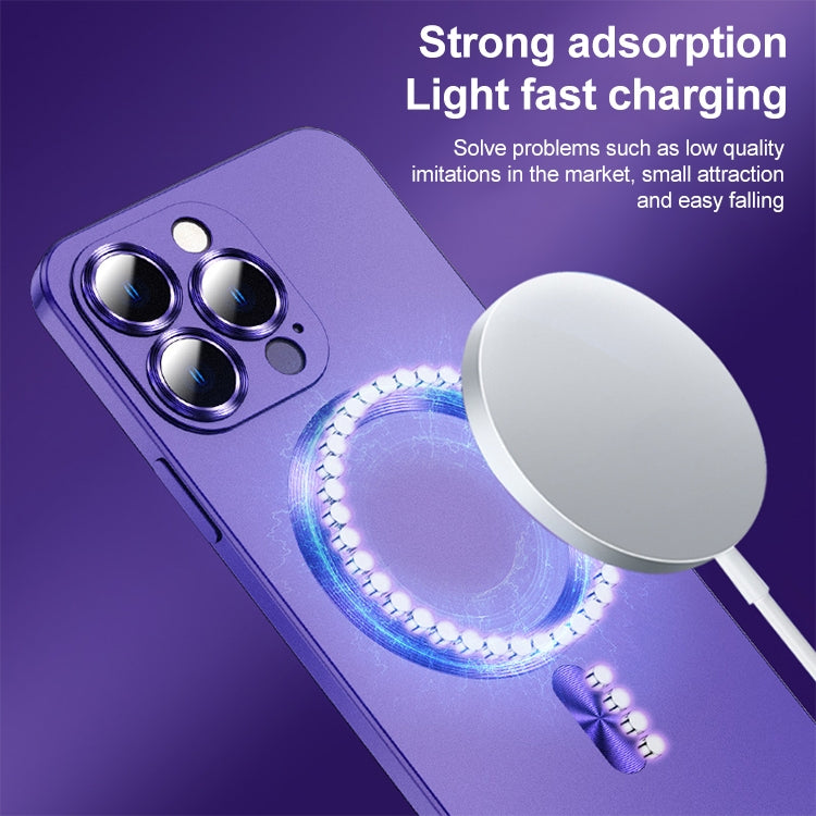 For iPhone 13 Pro Max Liquid Lens Protector Magsafe Phone Case(Dark Purple) - iPhone 13 Pro Max Cases by PMC TechLife | Online Shopping South Africa | PMC TechLife