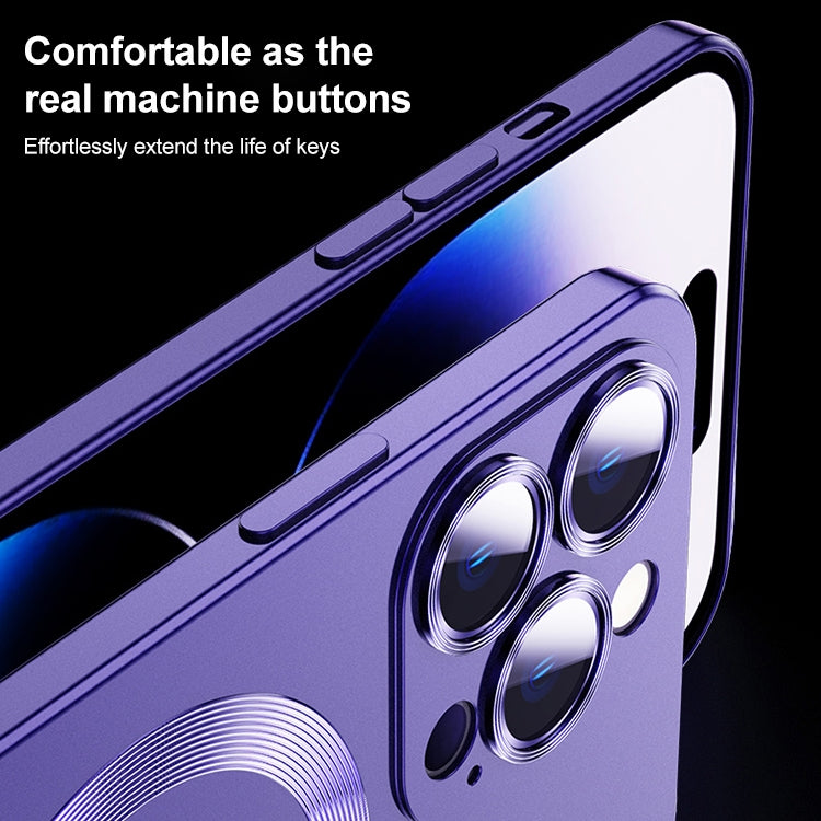 For iPhone 12 Pro Max Liquid Lens Protector Magsafe Phone Case(Dark Purple) - iPhone 12 Pro Max Cases by PMC Jewellery | Online Shopping South Africa | PMC Jewellery