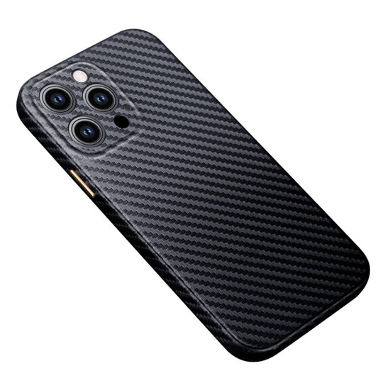 For iPhone 14 Pro Max R-JUST Carbon Fiber Texture Kevlar Phone Case(Black) - iPhone 14 Pro Max Cases by R-JUST | Online Shopping South Africa | PMC Jewellery