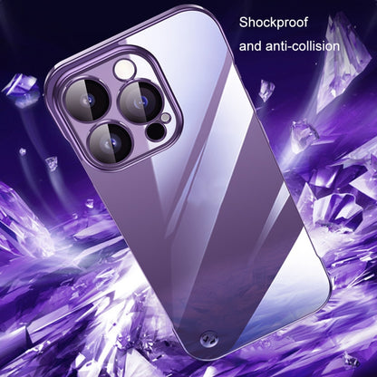 For iPhone 14 Pro Electroplating Frameless Clear PC Phone Case(Purple) - iPhone 14 Pro Cases by PMC Jewellery | Online Shopping South Africa | PMC Jewellery | Buy Now Pay Later Mobicred