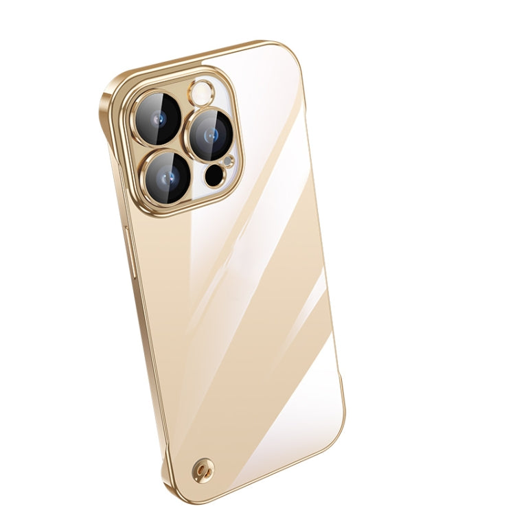 For iPhone 13 Pro Electroplating Frameless Clear PC Phone Case(Gold) - free shipping - PMC Jewellery - Order now!