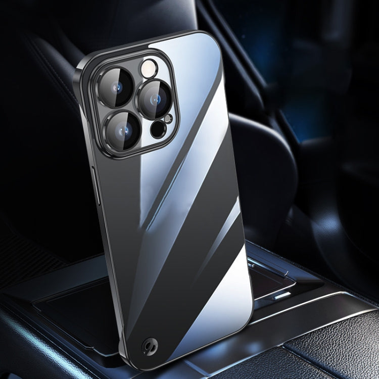 For iPhone 12 Pro Max Electroplating Frameless Clear PC Phone Case(Black) - iPhone 12 Pro Max Cases by PMC Jewellery | Online Shopping South Africa | PMC Jewellery | Buy Now Pay Later Mobicred