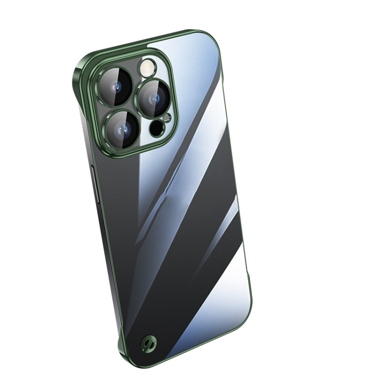 For iPhone 12 Pro Max Electroplating Frameless Clear PC Phone Case(Green) - iPhone 12 Pro Max Cases by PMC Jewellery | Online Shopping South Africa | PMC Jewellery | Buy Now Pay Later Mobicred