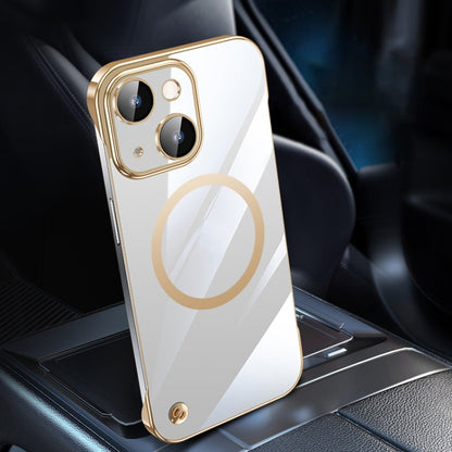 For iPhone 14 Plus Electroplating Frameless Magsafe Magnetic PC Phone Case(Gold) - iPhone 14 Plus Cases by PMC Jewellery | Online Shopping South Africa | PMC Jewellery | Buy Now Pay Later Mobicred