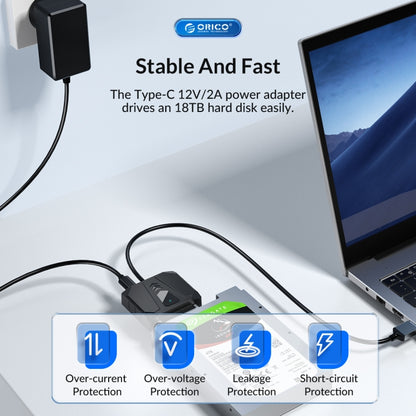 ORICO UTS1 USB 3.0 2.5-inch SATA HDD Adapter with 12V 2A Power Adapter, Cable Length:1m(UK Plug) - USB to IDE / SATA by ORICO | Online Shopping South Africa | PMC Jewellery | Buy Now Pay Later Mobicred