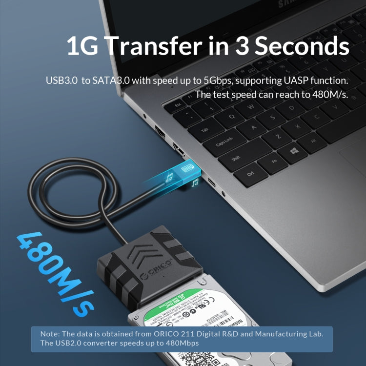 ORICO UTS1 Type-C / USB-C USB 3.0 2.5-inch SATA HDD Adapter, Cable Length:0.5m - USB to IDE / SATA by ORICO | Online Shopping South Africa | PMC Jewellery | Buy Now Pay Later Mobicred