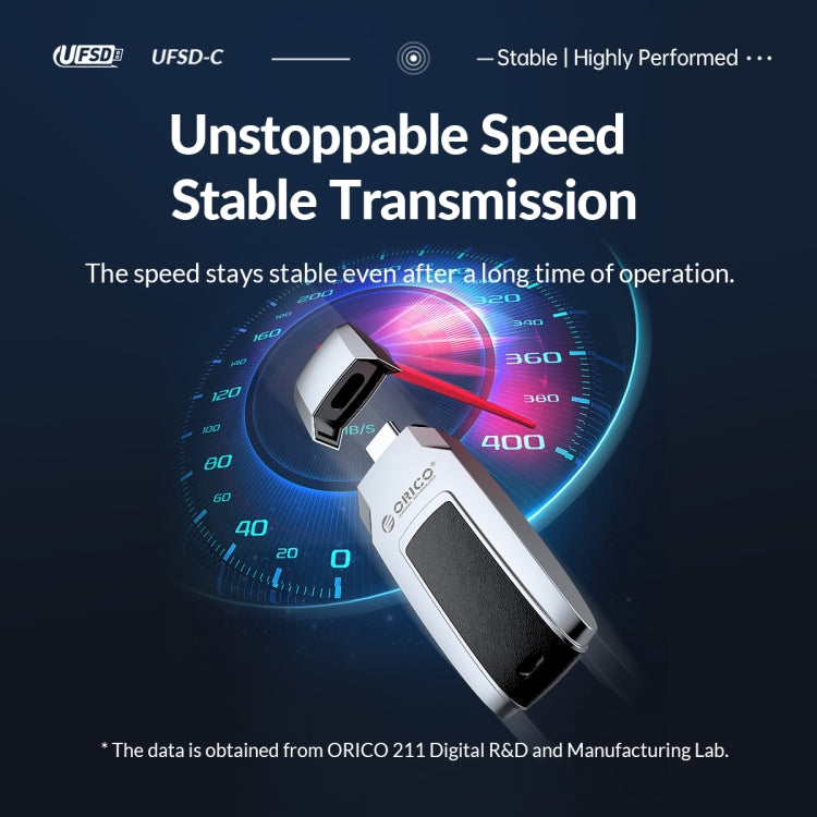 ORICO UFS Flash Drive, Read: 411MB/s, Write: 350MB/s, Memory:128GB, Port:USB-A(Silver) - USB Flash Drives by ORICO | Online Shopping South Africa | PMC Jewellery | Buy Now Pay Later Mobicred