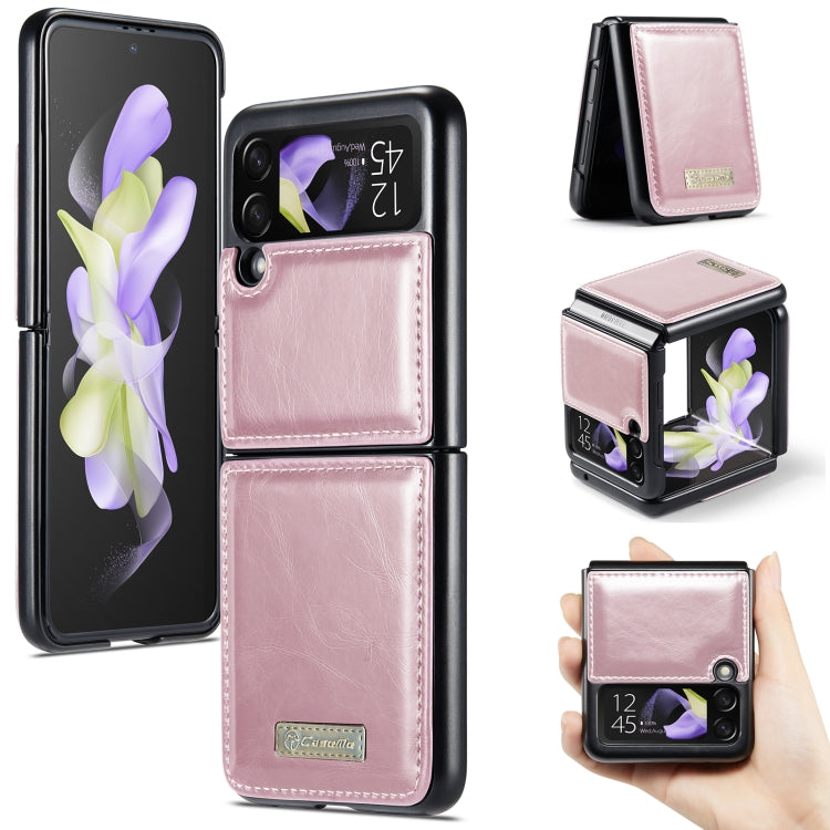 For Samsung Galaxy Z Flip4 CaseMe 003 Crazy Horse Texture Leather Phone Case(Rose Gold) - Galaxy Z Flip4 5G Cases by CaseMe | Online Shopping South Africa | PMC Jewellery | Buy Now Pay Later Mobicred