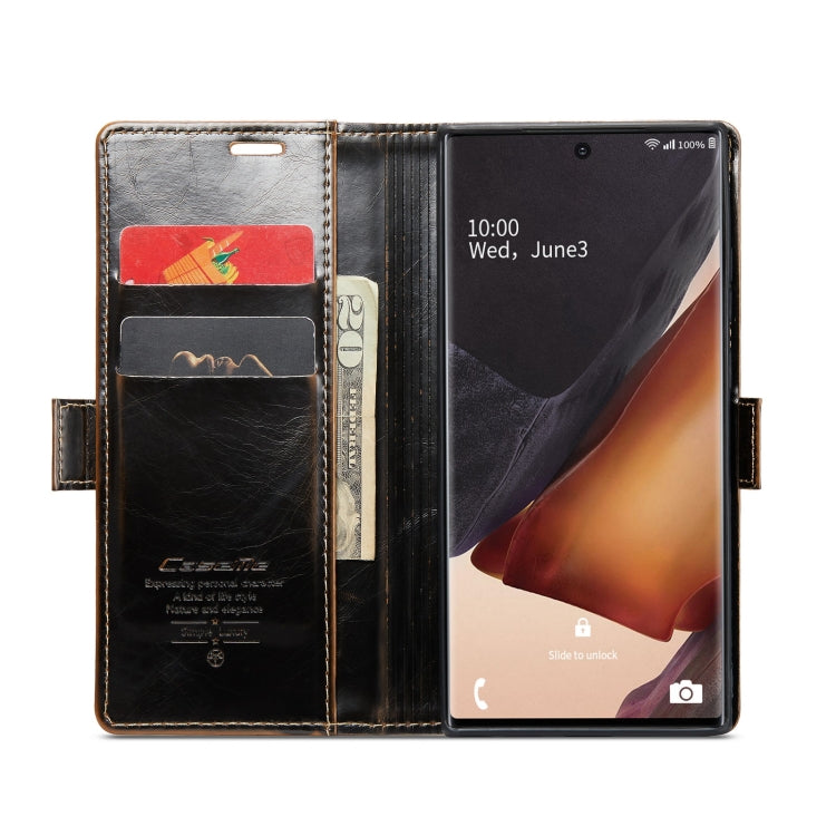 For Samsung Galaxy Note20 Ultra CaseMe 003 Crazy Horse Texture Leather Phone Case(Coffee) - Galaxy Phone Cases by CaseMe | Online Shopping South Africa | PMC Jewellery | Buy Now Pay Later Mobicred