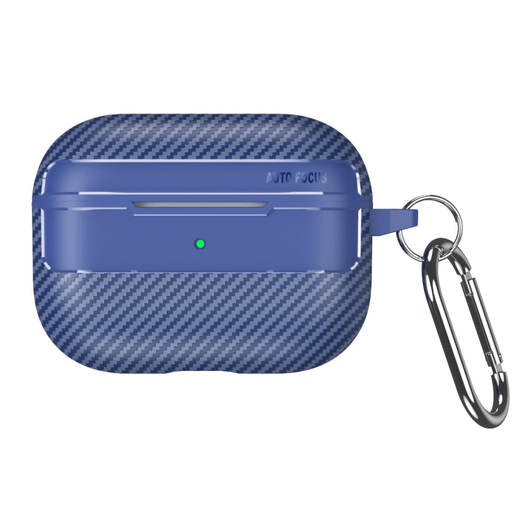 For AirPods Pro Carbon Fiber Texture Anti-fall Earphone Protective Case(Blue) - For AirPods Pro by PMC Jewellery | Online Shopping South Africa | PMC Jewellery | Buy Now Pay Later Mobicred
