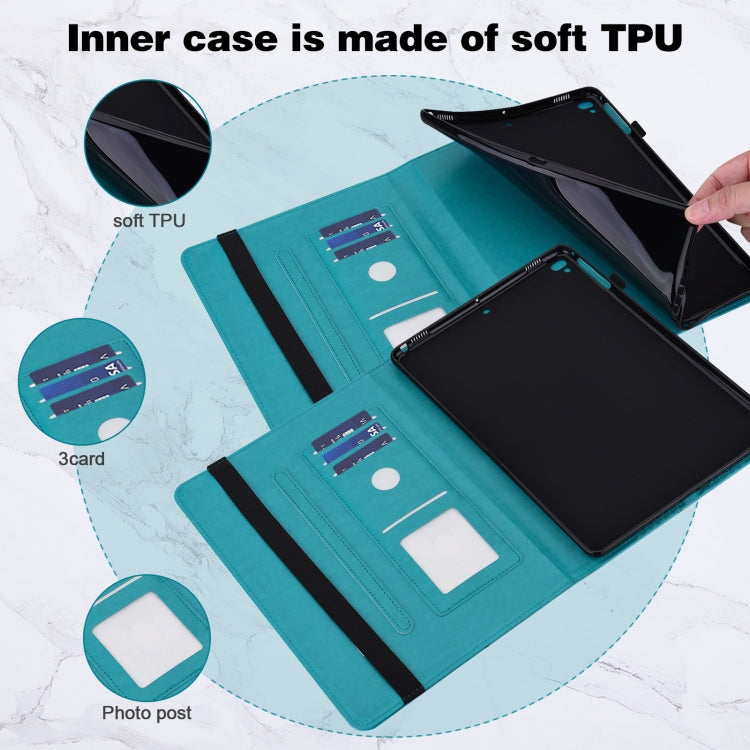 For Lenovo Tab M10 3rd Gen Embossed Butterfly Pattern Leather Tablet Case(Blue) - Lenovo by PMC TechLife | Online Shopping South Africa | PMC TechLife | Buy Now Pay Later Mobicred