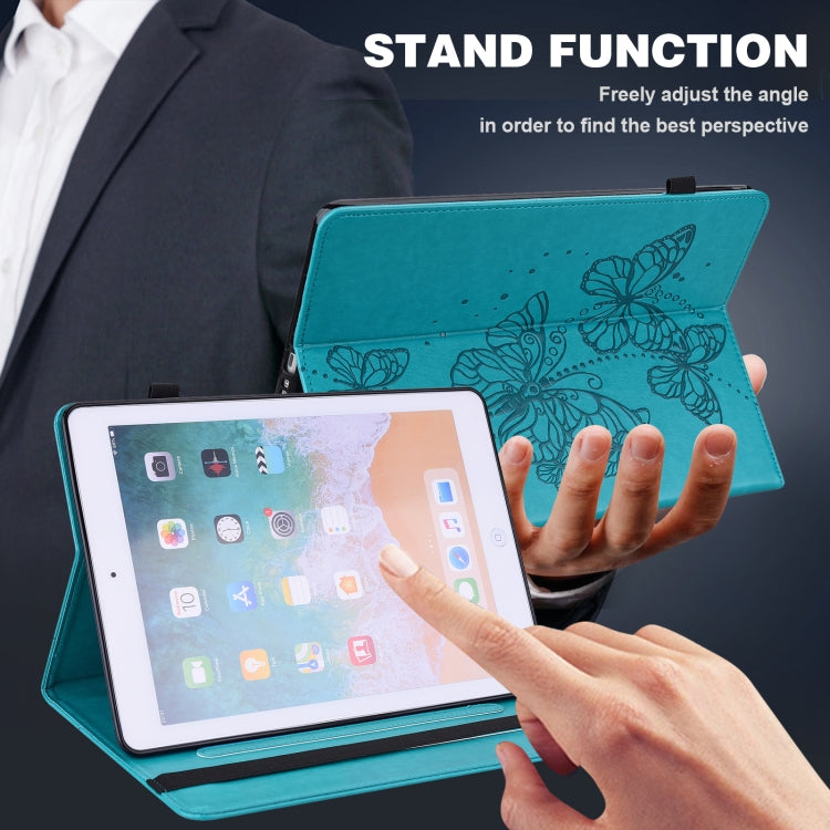 For Lenovo Tab M10 3rd Gen Embossed Butterfly Pattern Leather Tablet Case(Blue) - Lenovo by PMC TechLife | Online Shopping South Africa | PMC TechLife | Buy Now Pay Later Mobicred