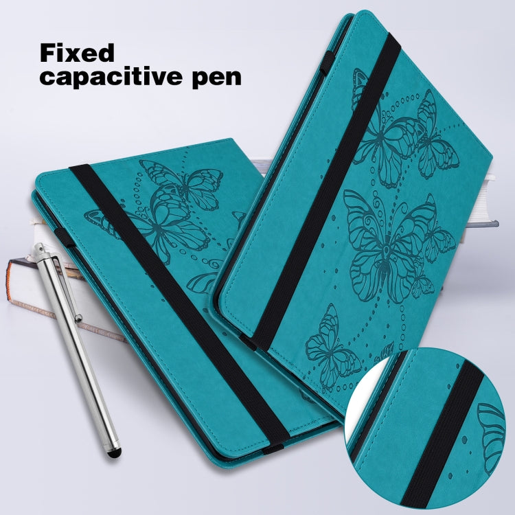 For Lenovo Tab M10 3rd Gen Embossed Butterfly Pattern Leather Tablet Case(Blue) - Lenovo by PMC TechLife | Online Shopping South Africa | PMC TechLife | Buy Now Pay Later Mobicred