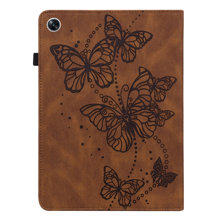 For OPPO Pad Air 2022 Embossed Butterfly Pattern Leather Tablet Case(Brown) - OPPO by PMC TechLife | Online Shopping South Africa | PMC TechLife | Buy Now Pay Later Mobicred