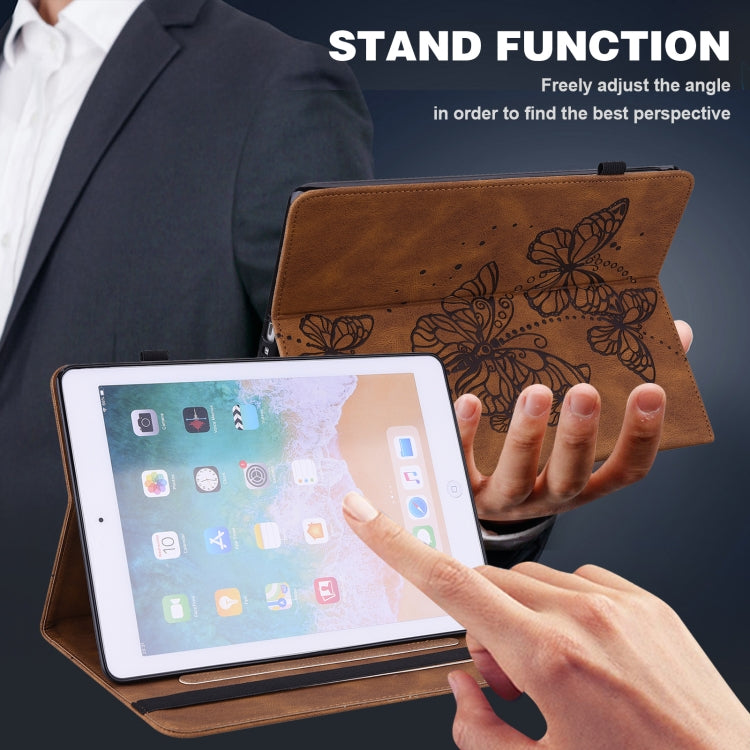 For OPPO Pad Air 2022 Embossed Butterfly Pattern Leather Tablet Case(Brown) - OPPO by PMC TechLife | Online Shopping South Africa | PMC TechLife | Buy Now Pay Later Mobicred