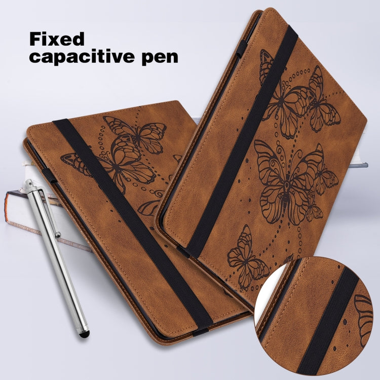 For OPPO Pad Air 2022 Embossed Butterfly Pattern Leather Tablet Case(Brown) - OPPO by PMC TechLife | Online Shopping South Africa | PMC TechLife | Buy Now Pay Later Mobicred