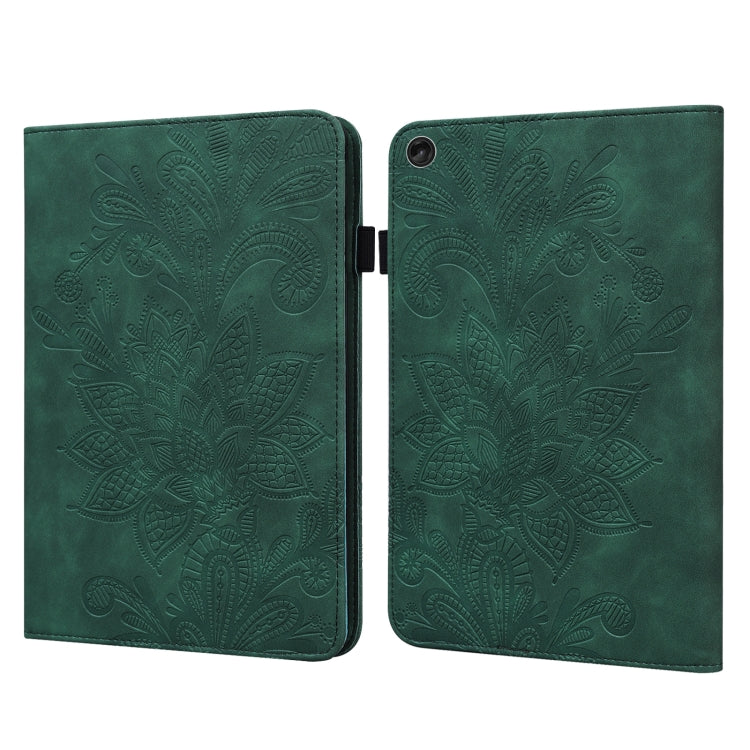 For Lenovo Tab M10 3rd Gen Lace Flower Embossing Pattern Leather Tablet Case(Green) - Lenovo by PMC TechLife | Online Shopping South Africa | PMC TechLife | Buy Now Pay Later Mobicred