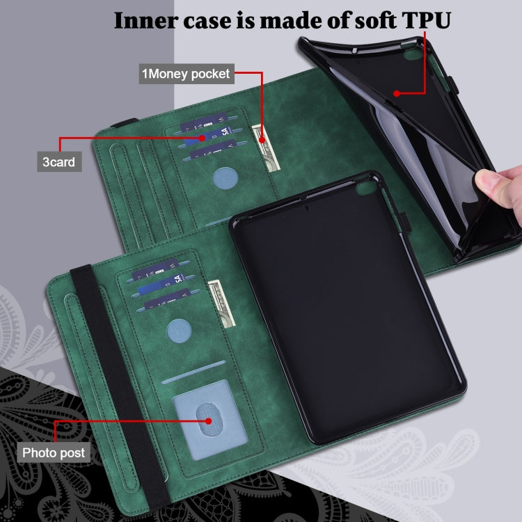 For Lenovo Tab M10 3rd Gen Lace Flower Embossing Pattern Leather Tablet Case(Green) - Lenovo by PMC TechLife | Online Shopping South Africa | PMC TechLife | Buy Now Pay Later Mobicred