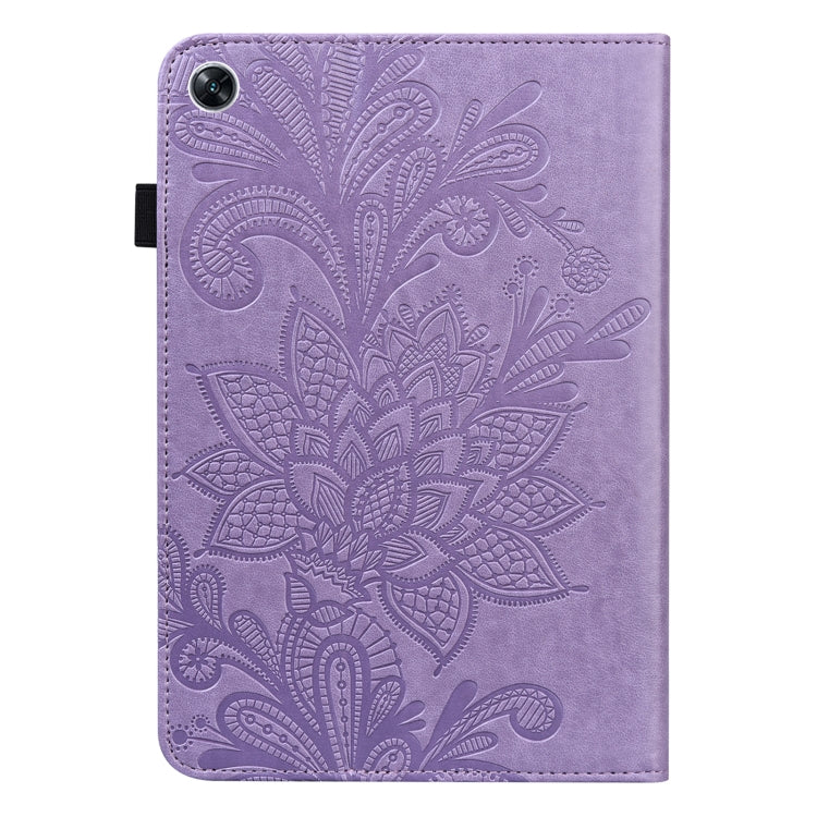 For OPPO Pad Air 2022 Lace Flower Embossing Pattern Leather Tablet Case(Purple) - OPPO by PMC TechLife | Online Shopping South Africa | PMC TechLife | Buy Now Pay Later Mobicred