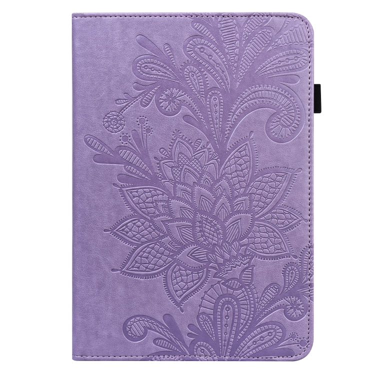 For OPPO Pad Air 2022 Lace Flower Embossing Pattern Leather Tablet Case(Purple) - OPPO by PMC TechLife | Online Shopping South Africa | PMC TechLife | Buy Now Pay Later Mobicred
