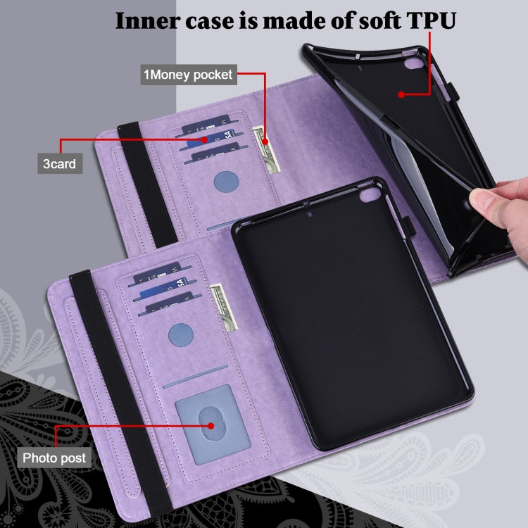 For OPPO Pad Air 2022 Lace Flower Embossing Pattern Leather Tablet Case(Purple) - OPPO by PMC TechLife | Online Shopping South Africa | PMC TechLife | Buy Now Pay Later Mobicred