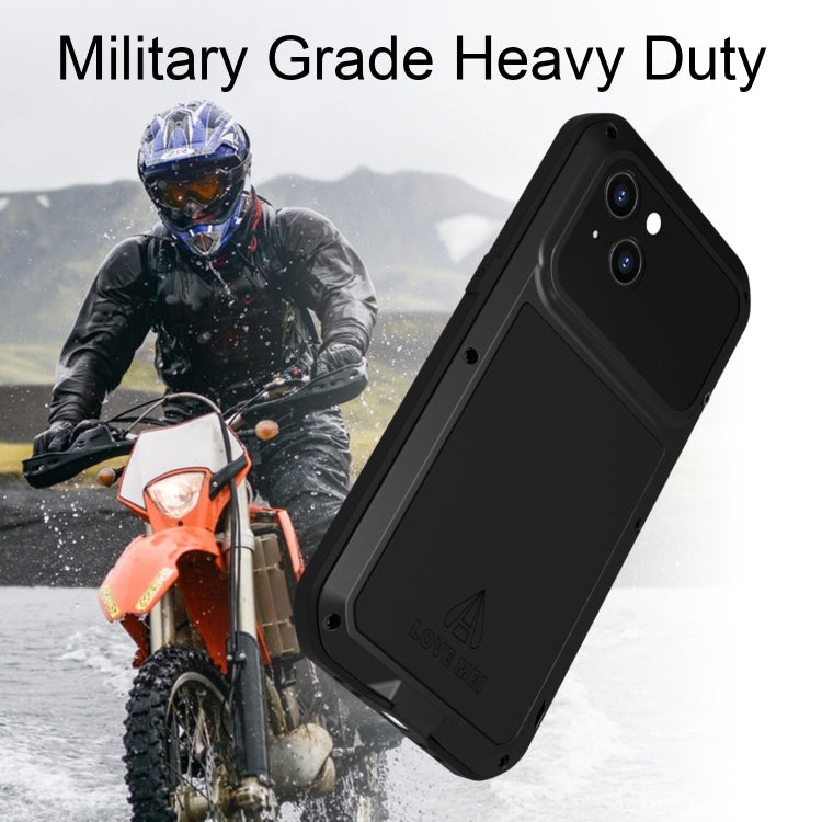 For iPhone 14 Plus LOVE MEI Metal Shockproof Life Waterproof Dustproof Phone Case(Red) - free shipping - PMC TechLife - Order now!