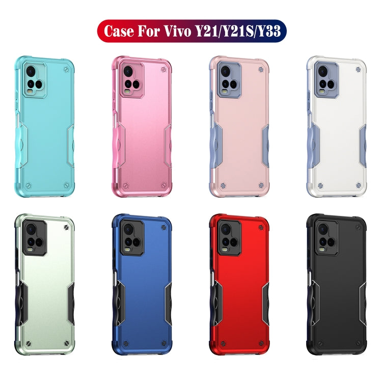 For vivo Y21 / Y21s / Y33 Non-slip Shockproof Armor Phone Case(Black) - vivo Cases by PMC TechLife | Online Shopping South Africa | PMC TechLife | Buy Now Pay Later Mobicred