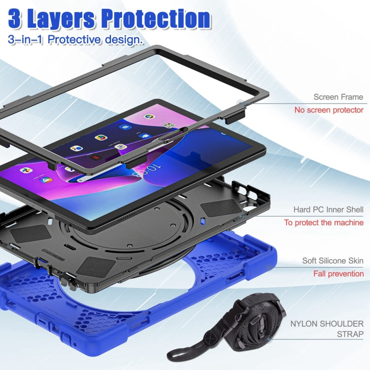 For Lenovo Tab M10 10.1 3rd Gen Silicone + PC Protective Tablet Case(Blue) - Lenovo by PMC TechLife | Online Shopping South Africa | PMC TechLife | Buy Now Pay Later Mobicred
