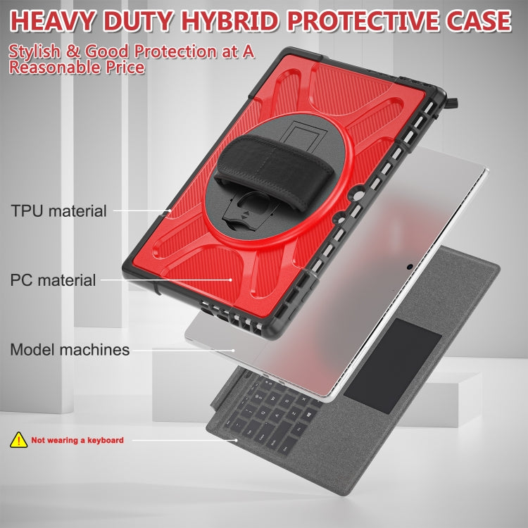 For MicroSoft Surface Pro 9 / 10 / 11 Rotatable Kickstand Grip Shockproof Tablet Case(Red) - Others by PMC TechLife | Online Shopping South Africa | PMC TechLife | Buy Now Pay Later Mobicred
