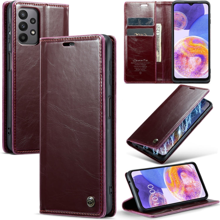 For Samsung Galaxy A23 / M23 CaseMe 003 Crazy Horse Texture Leather Phone Case(Wine Red) - Galaxy Phone Cases by CaseMe | Online Shopping South Africa | PMC Jewellery | Buy Now Pay Later Mobicred