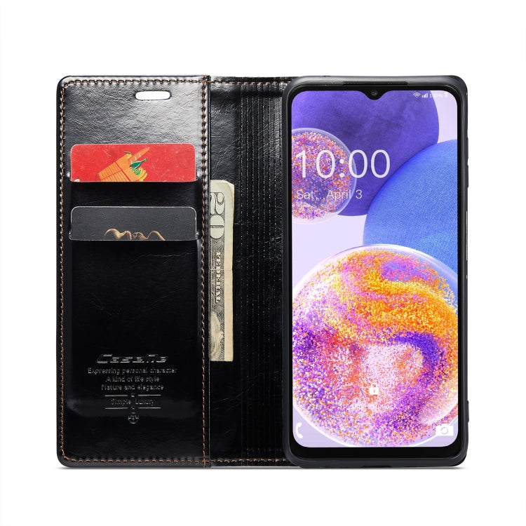 For Samsung Galaxy A23 / M23 CaseMe 003 Crazy Horse Texture Leather Phone Case(Black) - Galaxy Phone Cases by CaseMe | Online Shopping South Africa | PMC Jewellery | Buy Now Pay Later Mobicred